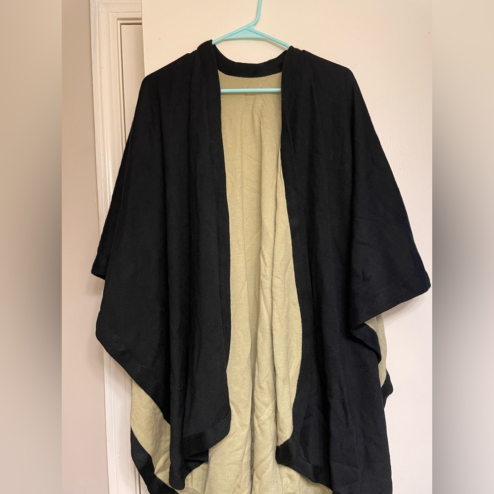 Reversible Poncho Tan and Black